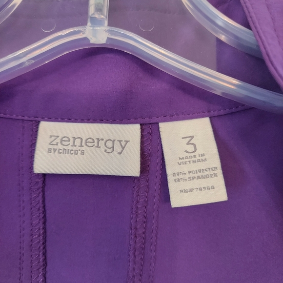 Zenergy Chicos Womens Athletic jacket coat size XL 3 zip up Purple lightweight - Picture 4 of 9